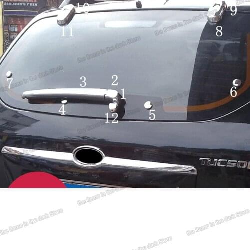 Lsrtw2017 Abs Car Rear Wiper tail Logo Trims for Hyundai Tucson 2002 2003 204 2005 2006 2007 2008 2016 2017 2018 chrome