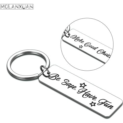 New Driver Keychain Be Safe Have Fun Make Good Choices Birthday Gift for College Students Christmas Gifts