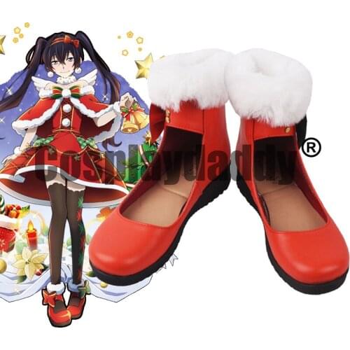 Bungou Stray Dogs: Mayoi Inu Kaikitan Kyoka Izumi Winter Christmas Ver. Game Cosplay Red Mary Jane Shoes S008