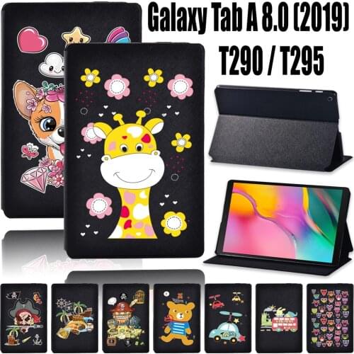 Tablet Case for Samsung Galaxy Tab A T290/T295 (2019) 8.0 Inch PU Leather Cover Case + Free Stylus