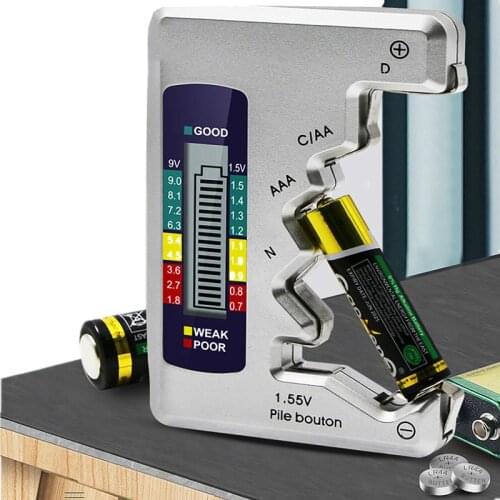 Digital Battery Tester Checker Battery Capacity Tester For C/D/9V/AA/AAA/1.5V Lithium Battery Power Supply Measuring Instrument