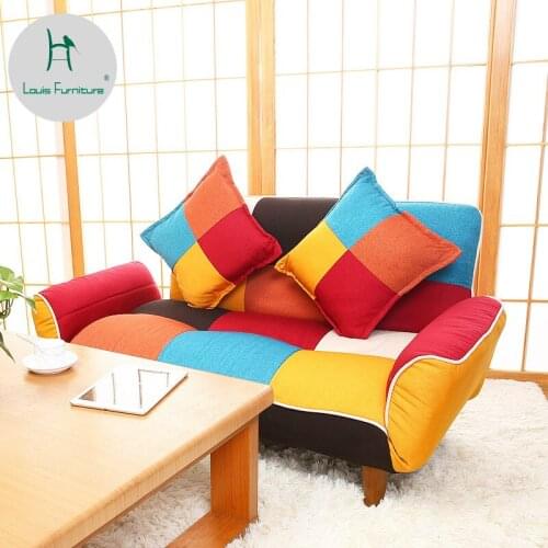 Louis Fashion Living Room Sofas Tatami Double Small Apartment Lovely Living Room Bedroom Folding Lazy Person