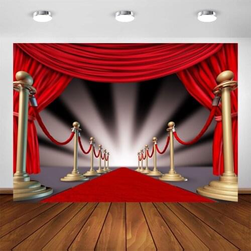 Red Carpet Theme Backdrop for Birthday Party Decorations Background Photography Avenue of Stars Photo Backdrops Photoshoot