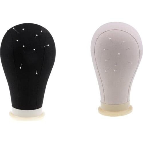 2pcs 22'' Poly Canvas Block Head Mannequin Head With Head Pins Black/White