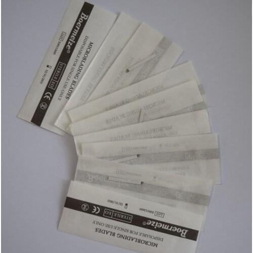 Tattoo Needles 500pcs microblading needles Permanent Makeup Eyebrow Tattoo Needle Blade Microblade 3D Embroidery Tattoo Inks
