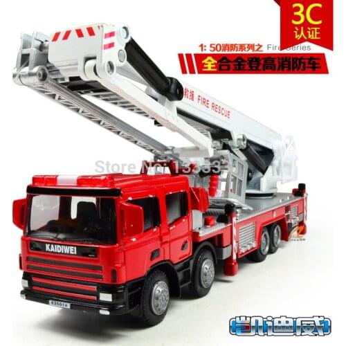 KDW alloy Engineering Vehicle model children toy cars 1:50 fire rescue airfield aerial fire truck fire rescue car kaidiwei