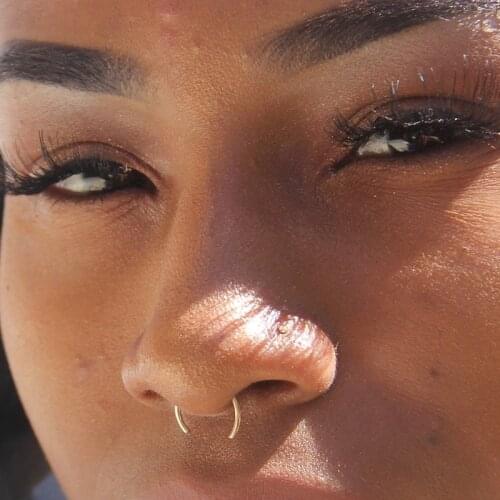 925 Silver Real Piercing Nose Ring Handmade Gold Filled Jewelry Punk Charm Tiny Septum Hoop Jewelry Grillz Piercing Ring