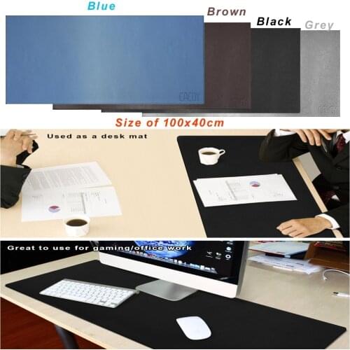 Oversized 100x40cm PU Leather Desk Pad Non-Slip Smooth Mouse Pad Desk Mate Protective Mat for Office Home School Gaming