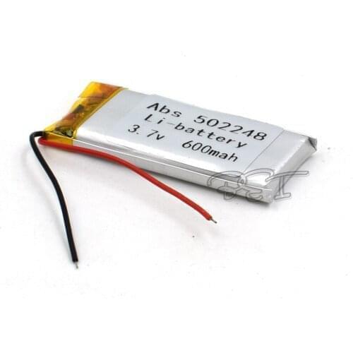 3.7V 600mAH 502248 Li-Polymer Rechargeable Lithium Li-ion Battery For Toy Recorder GPS MP3 MP4 Cell Phone Glasses Navigator