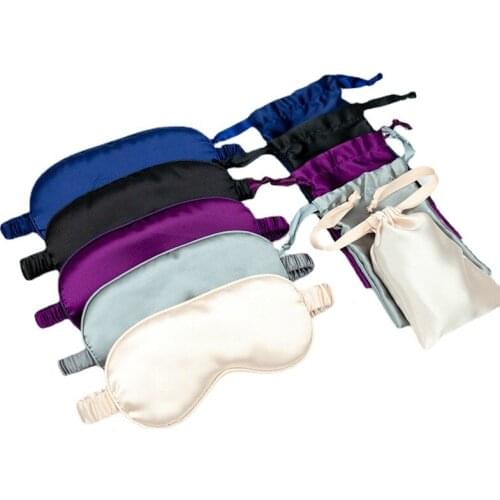 Smooth Imitated Silk Sleepmask Supple Eye Shade Portable Travel Eyepatch Breathable Rest Blindfold Eye Cover Night Sleeping Mask