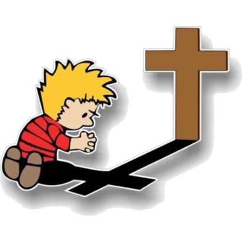 Cartoon Jesus Religious Prayer Christian Pray PVC Motorcycle Car Sticker Waterproof Sun Protection Anti-UV Apply To Car Window