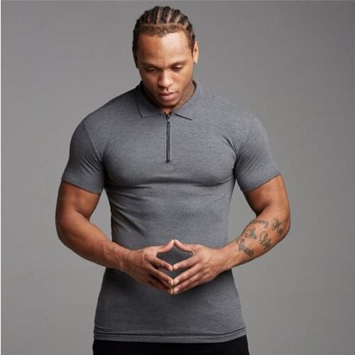 TOQUCL Sports Mens Polo Cotton Plus Size Summer Fitness Zipply Fly Homme Male Wear GYM Muscle Clothing Shirts for 110kg