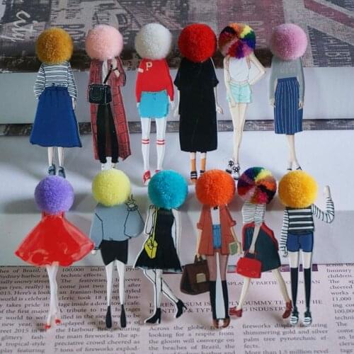 A Set 12 Pieces Cute Model Girls Booch For Woman Lady Lovely Pins Badges For Clothing New Gifts
