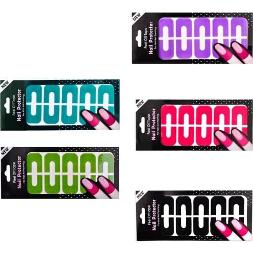 25 Pairs Nail Art Spill Proof Nail Stickers Non-toxic Anti-overflow Can Peel Off Tape Environmental Pregnant Women Available