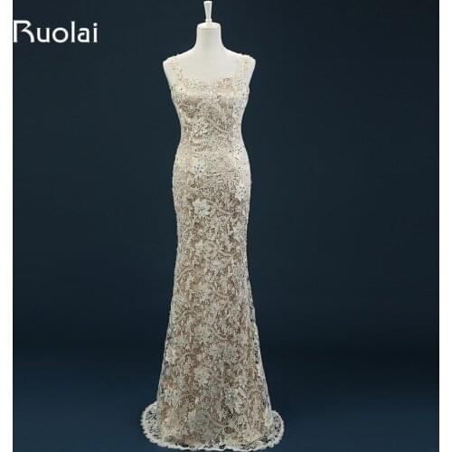 Real Photo Sexy Low Back Lace Bridal Wedding Dresses Mermaid Bridal Gown Beaded Bodice Vestido de noiva Rode mariage ASAFN38