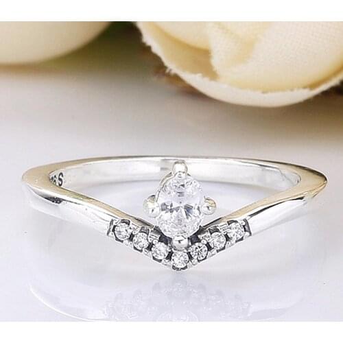 Original Classic Wish Rings With Crystal For Women 925 Sterling Silver Ring Wedding Party Gift Europe Jewelry