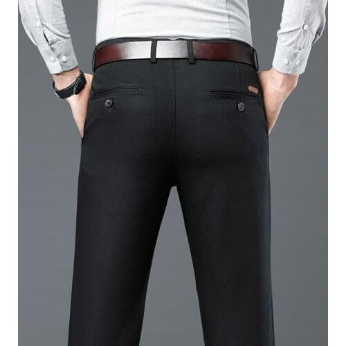 2021 Autumn Brand Straight Loose Cotton Pants Classic Style Business Casual Young Mens Trousers Plus Size Father Pants 42