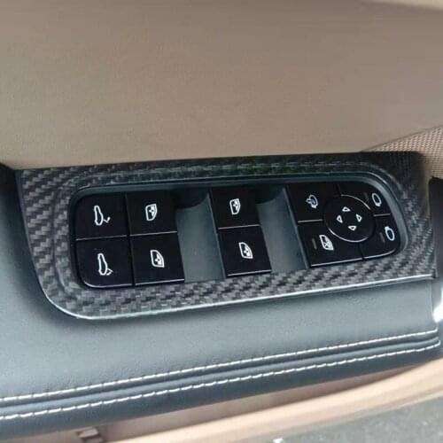 Real Carbon Fiber Window Control Panel Drink Holder Cover Ashtray Outlet Moulding Trim for Porsche Cayenne 2018 2019