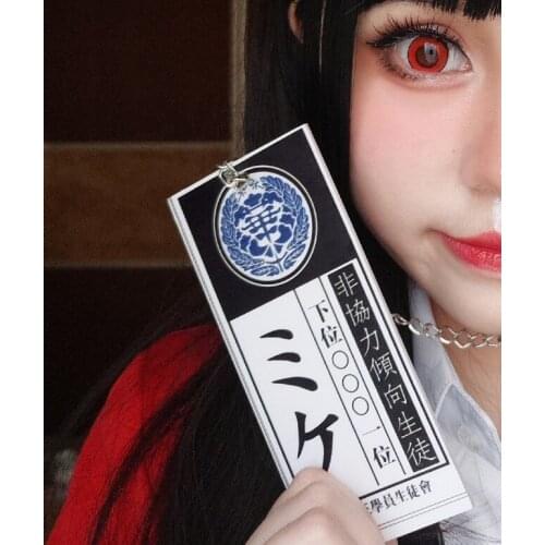 JP Anime Kakegurui Yumeko Jabami Cosplay Prop Membership Card Pendant Anime Chain Necklace