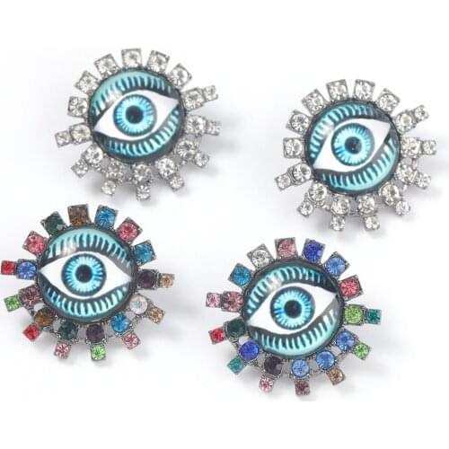 Pauli Manfi 2021 New Fashion Metal Resin Eye Sunflower Earrings Womens Creative Pop Party Stud Earrings