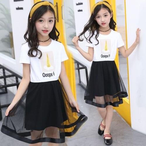 Girls Dress 2020 Summer Clothing 4-9 Years Teenager School Daily Wear Kids Casual Clothes Princess Dress For Children Girls