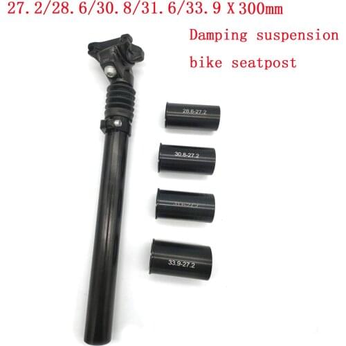 MTB bicycle Damping suspension seatpost mountain bike seat post 27.2/28.6/30.8/31.6/33.9mmX300mm black Seatposts