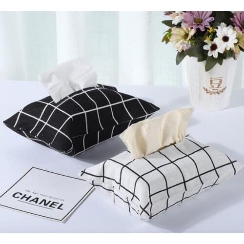 2pcs Cotton Linen Paper Towel Car Seat Back Hanging Storage Tissue Case Box Container Towel Napkin Papers Bag Holder Box Case