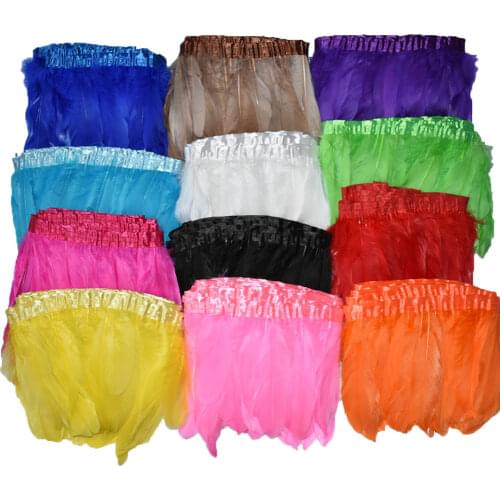 2018 Feather Dyed Single long 2meters/lot 20cm Feathers Strips #10Color Selectable for Dress/Christmas/Costume Accessories IF39