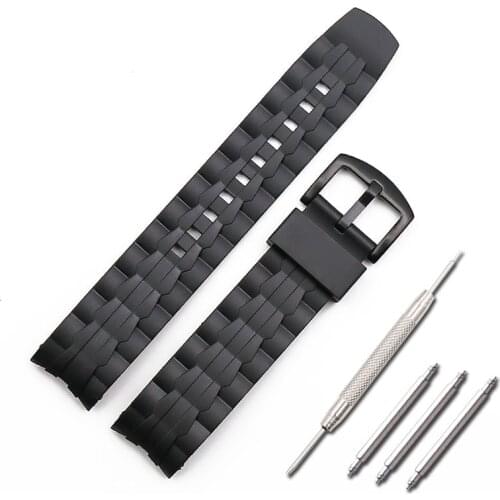 Rubber strap mens pin buckle watch accessories 22mm for Casio CASIO EF-550 sports waterproof silicone strap women watch band