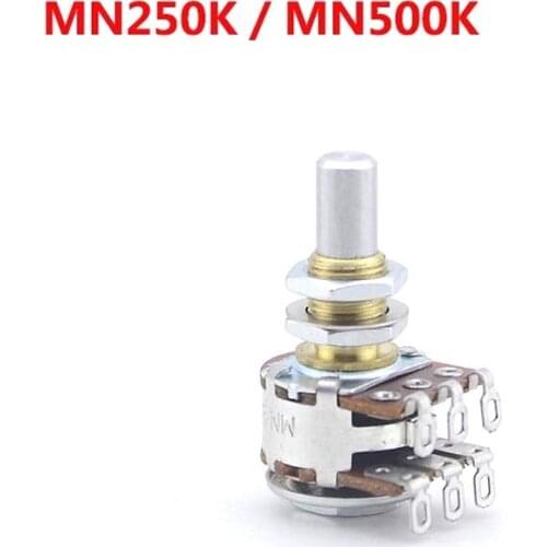 MADE IN KOREA Brass Bushing Solid Shaft Dual Blend Balance Potentiometer(POT) MN250K/MN500K With Center Detent Dropshipping