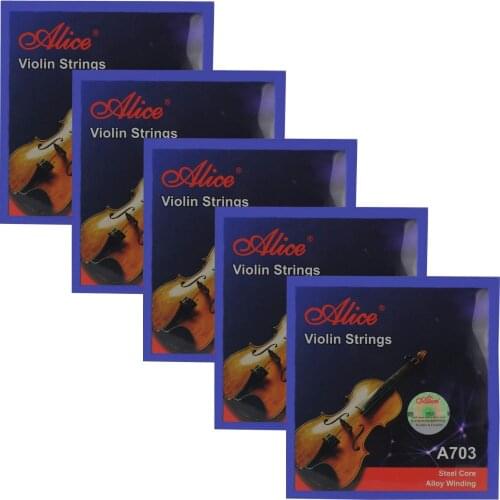 5 Sets Alice A703 Stainless Steel Core Nickel Silver Wound 4/4 Violin Strings