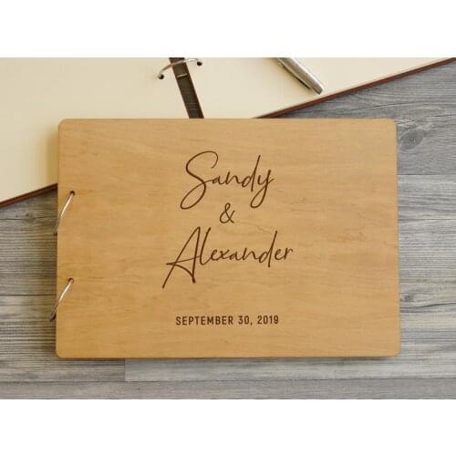 Custom Wedding Guest Book Personalized Wedding Guestbook Rustic Guest Book Wood Engraved Wedding Guest Book Unique Wedding Guest