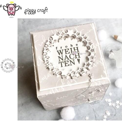 Piggy Craft metal cutting dies cut die mold 2Pcs Circle star ring Scrapbook paper craft album card punch knife art cutter die