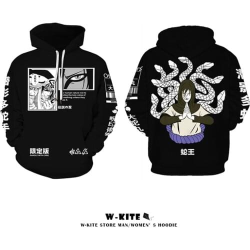 Orochimaru Hoodies Akatsuki Anime Sweatshirts Itachi Streetwear Kai Sasuke Graphic Unisex Hoody Women Men Harajuku Hoodie
