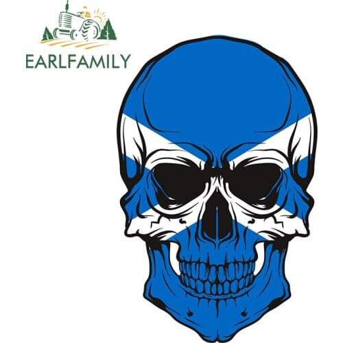 EARLFAMILY 13cm x 8.7cm for Saint Andrews Cross Skull Car Stickers Vinyl Decal Occlusion Scratch Car Styling Vehicle Decoration