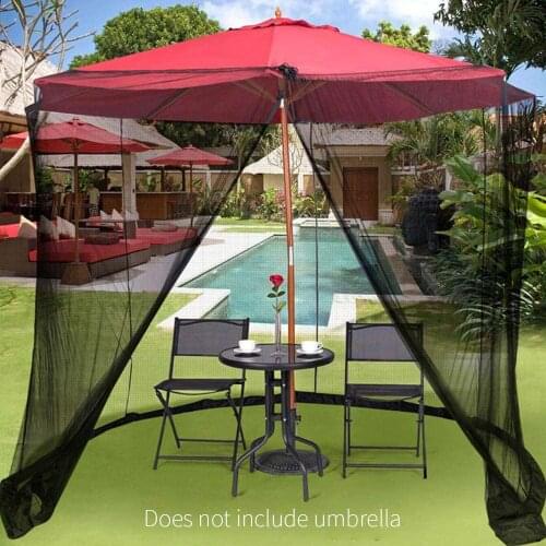 High Quality Patio Umbrella Mosquito Net Screen 300x230cm Garden Canopy Deck Furniture Anti Insect Mosquito Zipper Mesh Cover