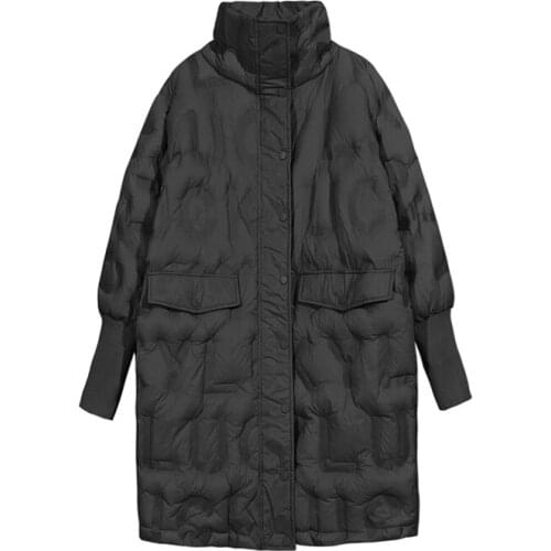 WSYORE Autumn and Winter Mid-long Duck Down Jacket Women Loose Wild College Student Down Coat Lightweight Down Jacket NS2893