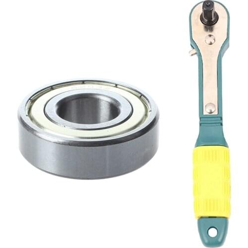 1 Pcs 6203Z Deep Groove Metric Ball Bearing & 1 Pcs Mini 1/4 Head Screwdriver Pole 6.35mm Hexagon Ratchet Socket Wrench