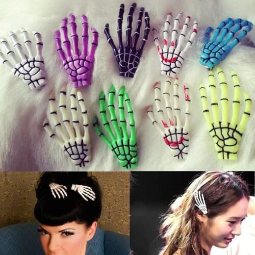 1PC Shinning Hair Clip Skull Skeleton Hand Styling Girls Clips Skull Accessories Barrette Hair Accessories Tool for Women