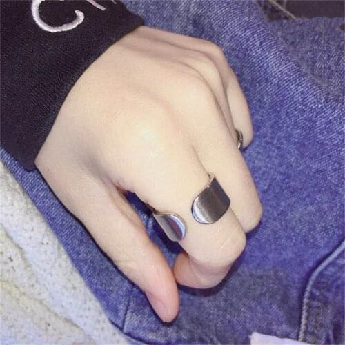 MANGOSKY 10mm 6mm Titanium Steel Open Ring for Men and Women Dull Polish 1Pc