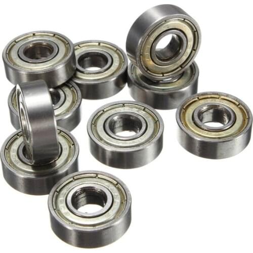10Pcs Skateboard Groove Roller Blade Ball Bearings Wheels Silver