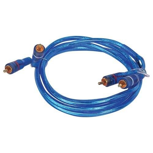 2 RCA + 2 RCA 1.8 METERS BLUE TRANSPARENT CABLE