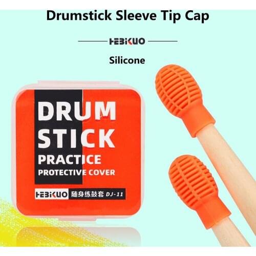 2 Pcs/Set Silicone Drumstick Head Sleeve Percussion Accessories Drum Mallet Mute Cover Tip Cap Musical Instrument Parts With Box
