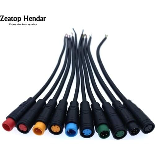2Pcs M8 2 3 4 5 6 Pin Electric Bicycle Butt Plug Connector Wiring Line Scooter Brake Cable Pluger Signal Connecting Sensor 20CM