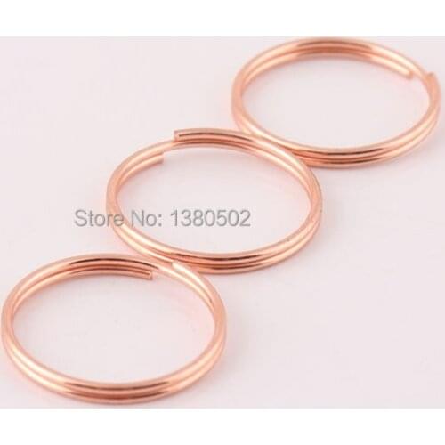 200PCS 14mm Multifunction Use Rose Gold color Split Ring key ring key chain for Snap hook Diy Decoration accessories