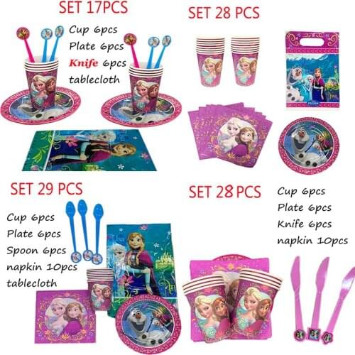 29 PCS Frozen 2 Party Baby Shower Birthday Party Decorations Elsa Kids Decorations Set Childrens Happy Birthday Party Supplies