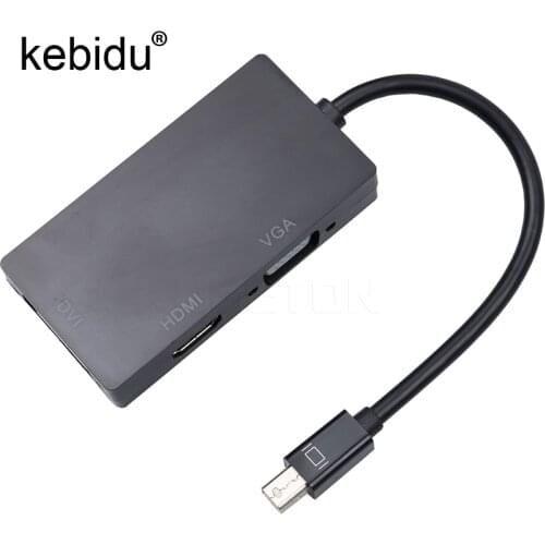 3 In 1 Thunderbolt Mini Display Port Mini DP Male To DVI VGA Female Adapter Converter Cable For Apple MacBook Air Pro MDP