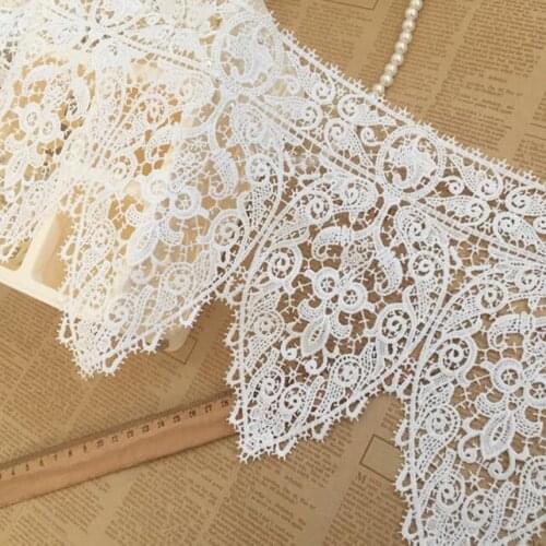 30yard Water Soluble Lace Trim Applique French Milk Silk Fabric Embroidery Garment Accessories For Wedding Dress Sewing Material