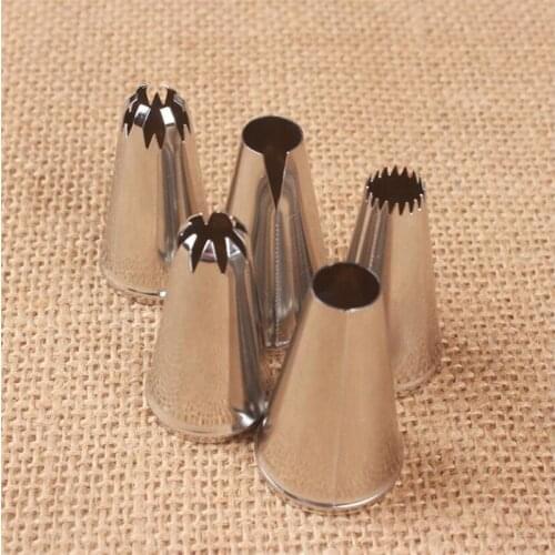 5pcs Tulip Metal Cream Nozzles Cake Decorating Tools Stainless Steel Icing Piping Nozzle Tips Cake Fondant Dessert Decor Baking
