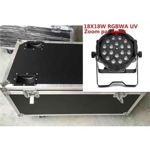 6 pz 18x18 W Zoom Luci LED Par con 1 flight case rgbwa uv 6in1 led par luce dj Controller dmx luci Led Zoom Par Luce